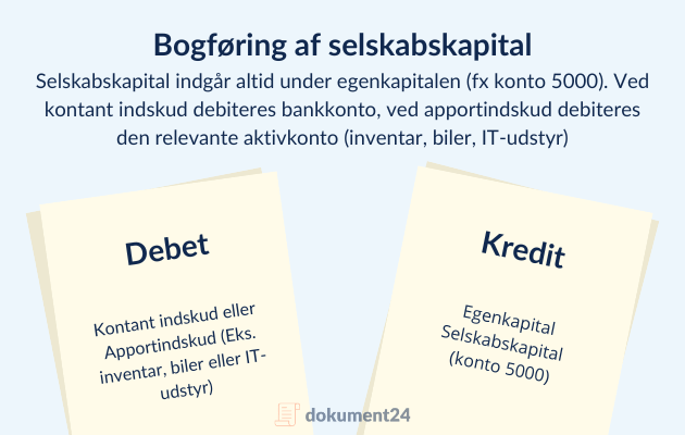 Visning af debit og kredit