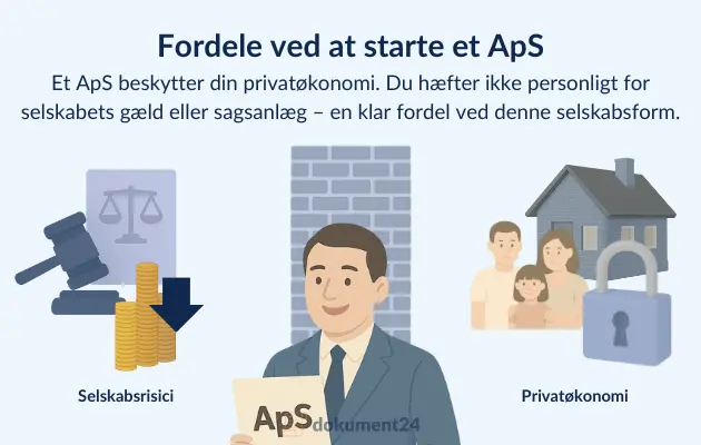 Person, der etablerer et ApS med juridisk sikkerhed, hvor privatøkonomi adskilles fra selskabets økonomiske og juridiske ansvar