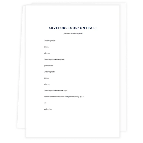 Arveforskudskontrakt
