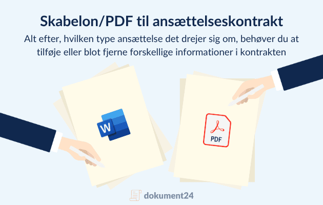 Skabelon/PDF til ansættelseskontrakt