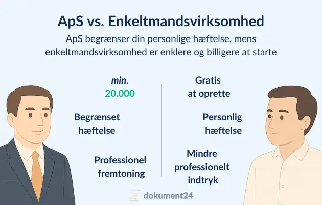 Visualisering af fordele ved de to virksomhedsformer