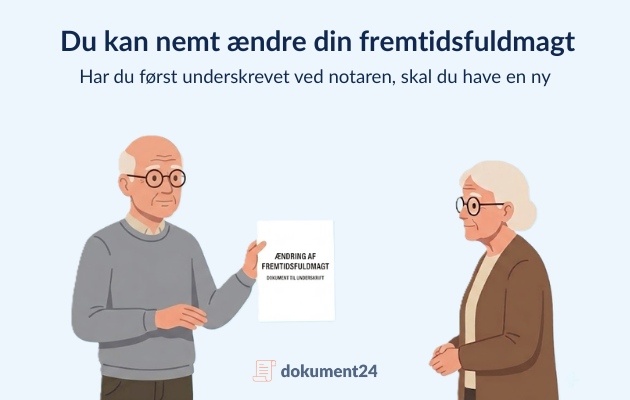 Ændring af eksisterende fremtidsfuldmagt