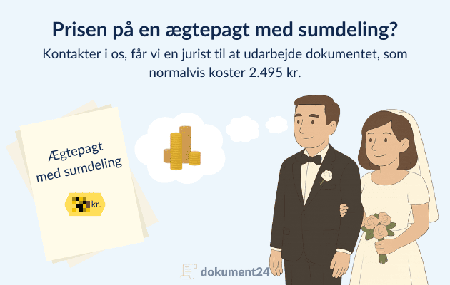 Prisen på ægtepagt med sumdeling, Ægtepagt med sumdeling