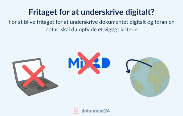 infografik der viser nogle af de kriterier for fritagelse for digital underskrift