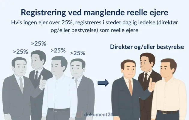 Viser ejere med under 25% ejerandel og direktør og/eller bestyrelse