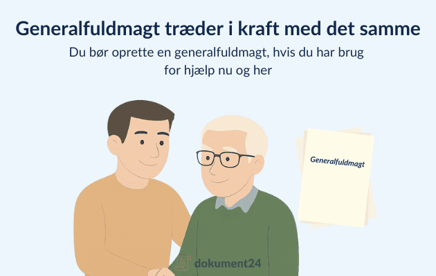 Grafisk der viser to personer og en generalfuldmagt
