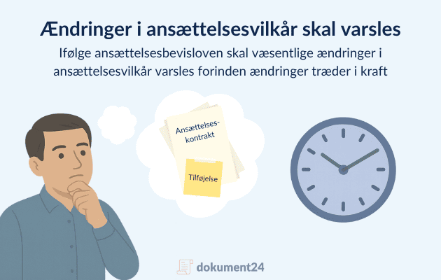 Ændringer i ansættelsesvilkår skal varsles