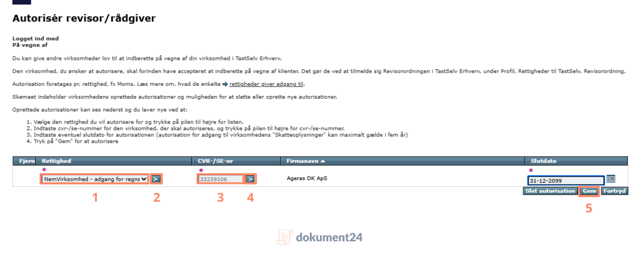 Gem autorisering